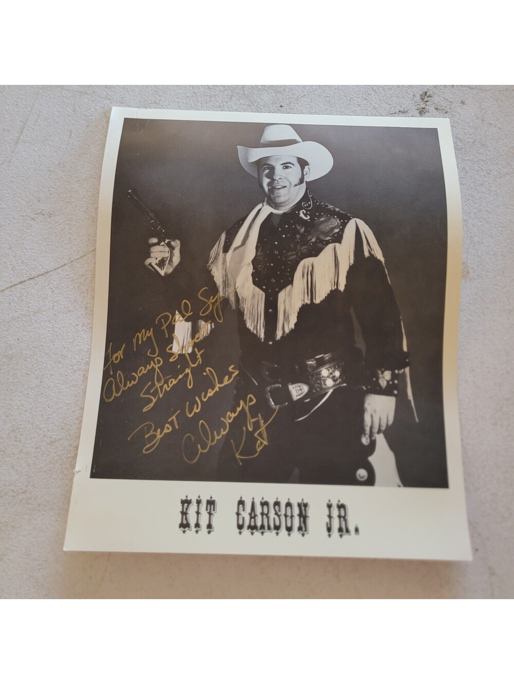 Kit Carson Jr Vintage Signed Western Performer Photo Personalized Inscription